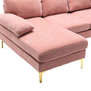 Chenille fabric accent sectional sofa in pink by La Spezia additional picture 6