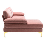 Chenille fabric accent sectional sofa in pink by La Spezia additional picture 7