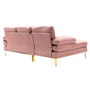 Chenille fabric accent sectional sofa in pink by La Spezia additional picture 9
