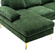 Chenille fabric sectional accent sofa in green by La Spezia additional picture 3