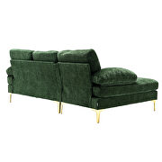 Chenille fabric sectional accent sofa in green by La Spezia additional picture 5