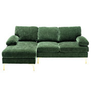 Chenille fabric sectional accent sofa in green by La Spezia additional picture 10
