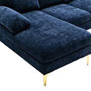 Chenille fabric accent sectional sofa in navy by La Spezia additional picture 2