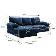 Chenille fabric accent sectional sofa in navy by La Spezia additional picture 11