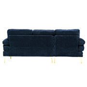 Chenille fabric accent sectional sofa in navy by La Spezia additional picture 3