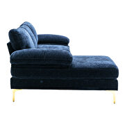 Chenille fabric accent sectional sofa in navy by La Spezia additional picture 4