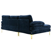 Chenille fabric accent sectional sofa in navy by La Spezia additional picture 9