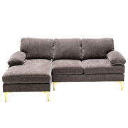 Chenille fabric sectional accent sofa in gray by La Spezia additional picture 2
