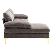 Chenille fabric sectional accent sofa in gray by La Spezia additional picture 3