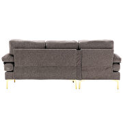 Chenille fabric sectional accent sofa in gray by La Spezia additional picture 5