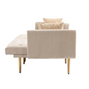 Beige velvet upholstery accent sofa with metal feet by La Spezia additional picture 11