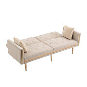 Beige velvet upholstery accent sofa with metal feet by La Spezia additional picture 13