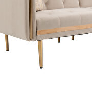 Beige velvet upholstery accent sofa with metal feet by La Spezia additional picture 14