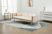 Beige velvet upholstery accent sofa with metal feet by La Spezia additional picture 15