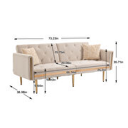 Beige velvet upholstery accent sofa with metal feet by La Spezia additional picture 16
