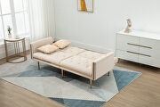 Beige velvet upholstery accent sofa with metal feet by La Spezia additional picture 4