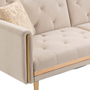 Beige velvet upholstery accent sofa with metal feet by La Spezia additional picture 5