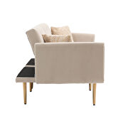 Beige velvet upholstery accent sofa with metal feet by La Spezia additional picture 7