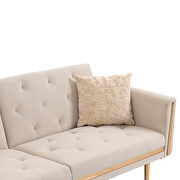 Beige velvet upholstery accent sofa with metal feet by La Spezia additional picture 8