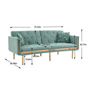 Mint green velvet upholstery accent sofa with metal  feet by La Spezia additional picture 14
