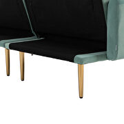 Mint green velvet upholstery accent sofa with metal  feet by La Spezia additional picture 3