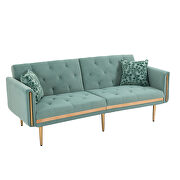 Mint green velvet upholstery accent sofa with metal  feet by La Spezia additional picture 4