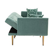 Mint green velvet upholstery accent sofa with metal  feet by La Spezia additional picture 8