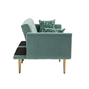 Mint green velvet upholstery accent sofa with metal  feet by La Spezia additional picture 9