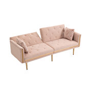 Pink velvet upholstery accent sofa with metal  feet by La Spezia additional picture 2