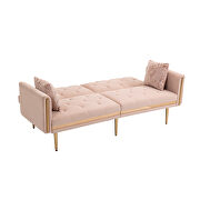 Pink velvet upholstery accent sofa with metal  feet by La Spezia additional picture 11