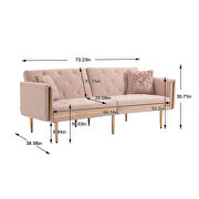 Pink velvet upholstery accent sofa with metal  feet by La Spezia additional picture 13
