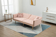 Pink velvet upholstery accent sofa with metal  feet by La Spezia additional picture 14