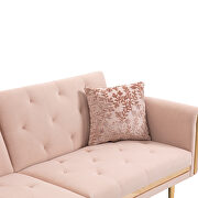 Pink velvet upholstery accent sofa with metal  feet by La Spezia additional picture 3