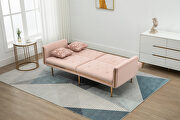 Pink velvet upholstery accent sofa with metal  feet by La Spezia additional picture 5
