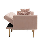Pink velvet upholstery accent sofa with metal  feet by La Spezia additional picture 6