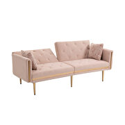 Pink velvet upholstery accent sofa with metal  feet by La Spezia additional picture 8