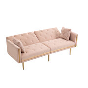 Pink velvet upholstery accent sofa with metal  feet by La Spezia additional picture 9