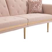 Pink velvet upholstery accent sofa with metal  feet by La Spezia additional picture 10