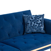 Navy velvet upholstery accent sofa with metal  feet by La Spezia additional picture 12