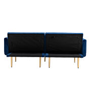 Navy velvet upholstery accent sofa with metal  feet by La Spezia additional picture 13