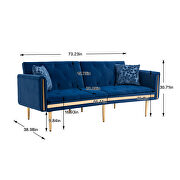Navy velvet upholstery accent sofa with metal  feet by La Spezia additional picture 15