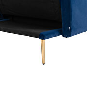 Navy velvet upholstery accent sofa with metal  feet by La Spezia additional picture 5