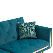 Teal velvet upholstery accent sofa with metal feet by La Spezia additional picture 11