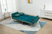 Teal velvet upholstery accent sofa with metal feet by La Spezia additional picture 12