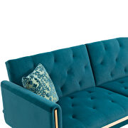 Teal velvet upholstery accent sofa with metal feet by La Spezia additional picture 13