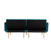 Teal velvet upholstery accent sofa with metal feet by La Spezia additional picture 14