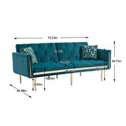 Teal velvet upholstery accent sofa with metal feet by La Spezia additional picture 15