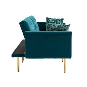 Teal velvet upholstery accent sofa with metal feet by La Spezia additional picture 3