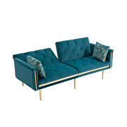 Teal velvet upholstery accent sofa with metal feet by La Spezia additional picture 6