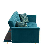 Teal velvet upholstery accent sofa with metal feet by La Spezia additional picture 9